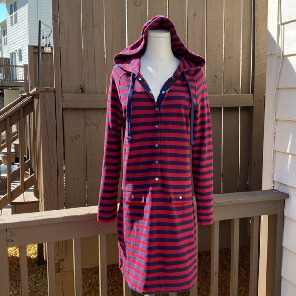 Juicy Couture Long sleeve hooded striped dress size Medium